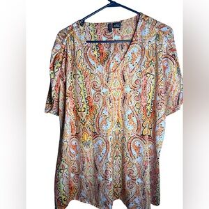 New Directions Multicolor Paisley Blouse